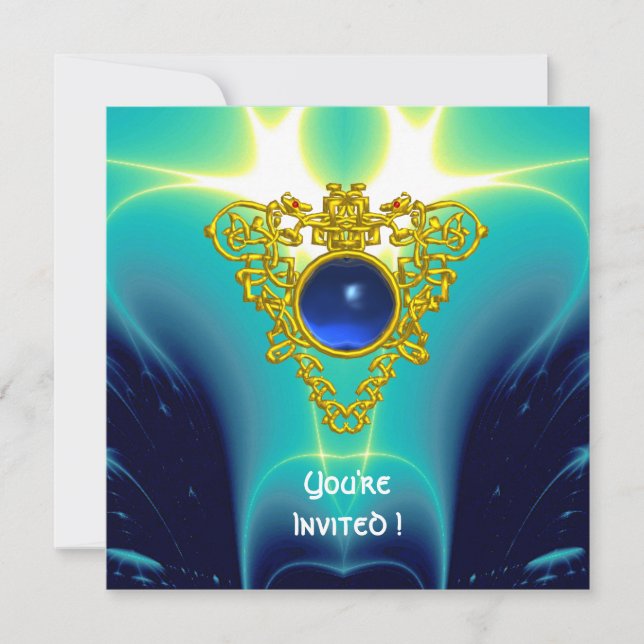 CELTIC HEART  bright blue Invitation (Front)
