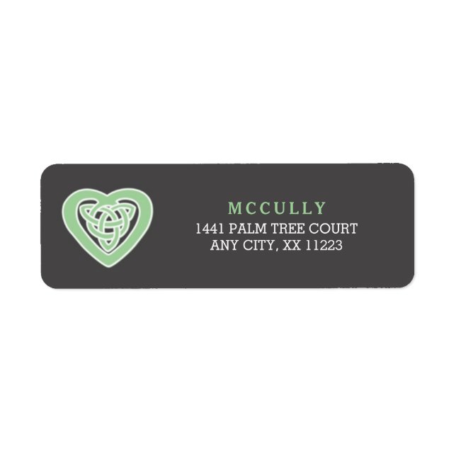 Celtic Heart Irish mariage adresse de retour 3991 (Devant)