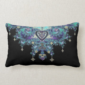 Celtic Heart Knot Triskele Fractal Throw Pillow
