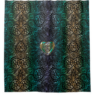 Celtic Heart Mandala In Green Gold
