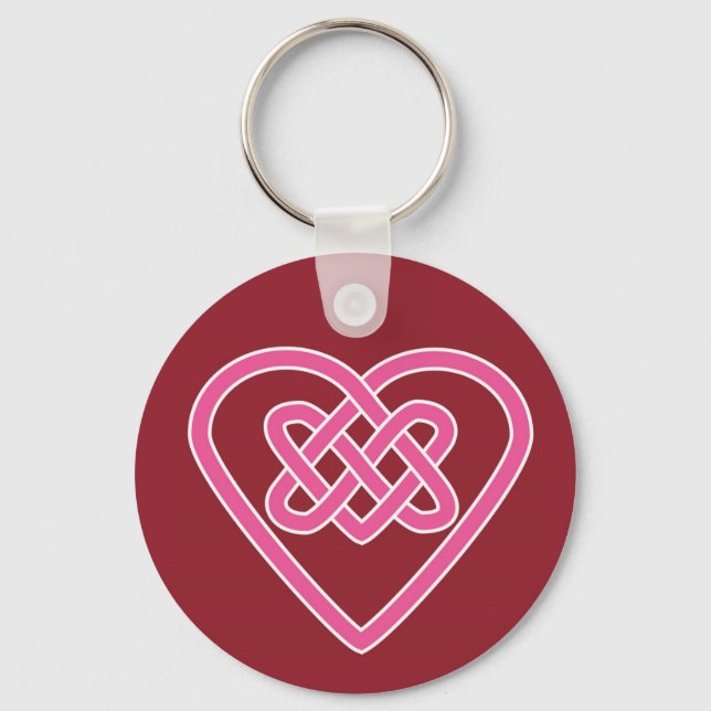 Celtic Heart Red Keychain (Front)
