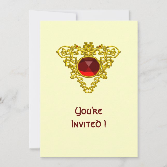 CELTIC HEART  white ivory Invitation (Front)