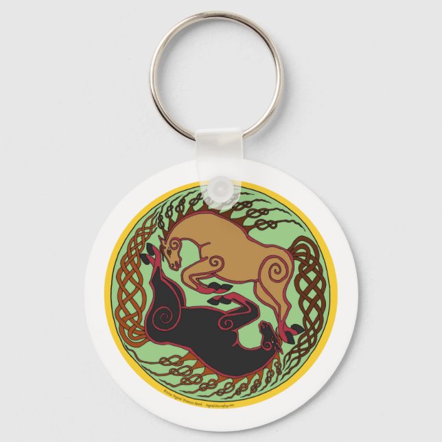 celtic horse yin yang keychain (Front)
