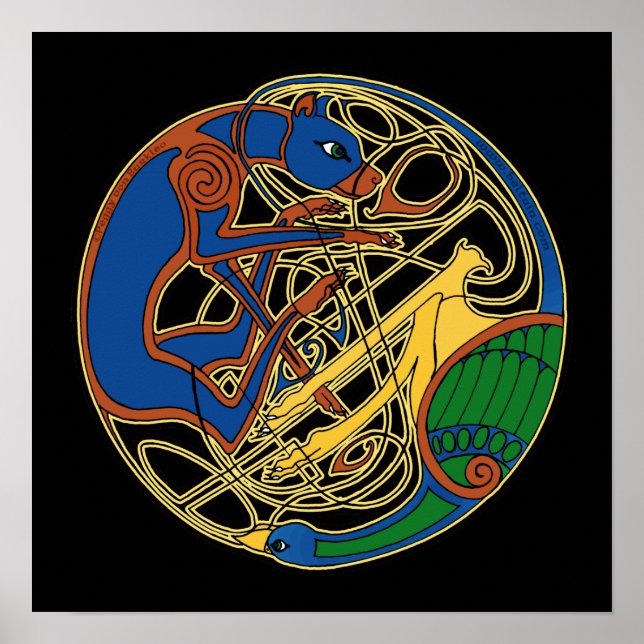 Celtic Hound and Bird Celtic Art Prints (Front)