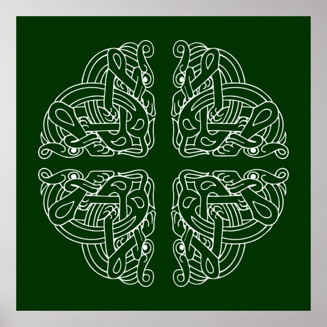 Celtic Hounds Mandala Design Poster (Front)