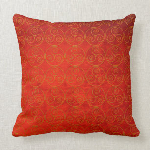 Celtic Icon On Old Red Velvet Effect Background Throw Pillow