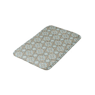 Celtic Inspired Interlocking Graphic Cream Black Bath Mat