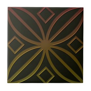 Celtic Inspired Tile # 4 in bronze and green tones