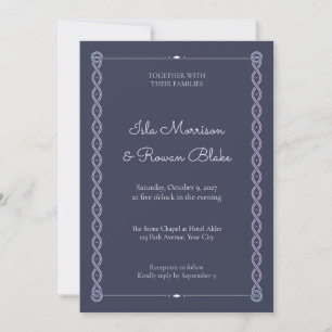 Celtic Interlace Silver Lilac Wedding Invitation