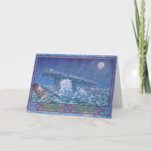 Celtic Irish Christmas Card Pounabrone Dolmen. (Front)