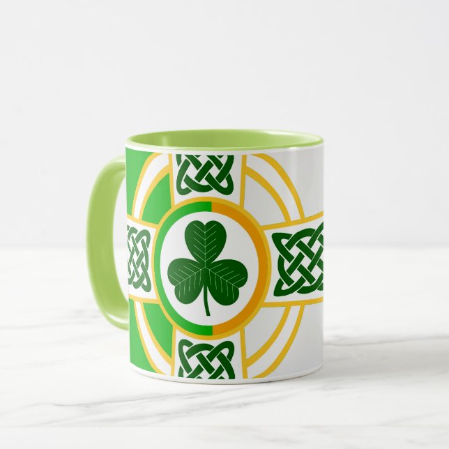 Celtic Irish Flag Design Two tone mug (Front Left)