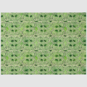 Celtic Irish Green and Gold Ornate Pattern 2 Tissue Paper