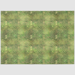 Celtic Irish Green and Gold Ornate Pattern 6 Tissue Paper