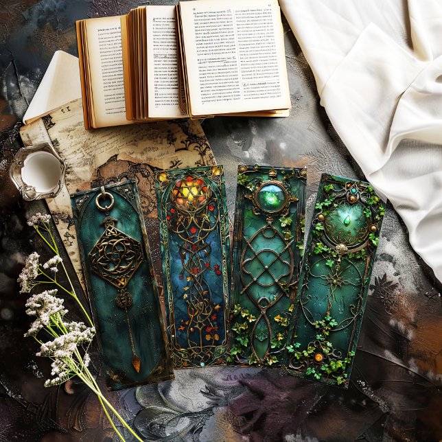 Celtic Irish Knot Bookmarks, Fantasy Bookmarks s6 (collection of 4 celtic irish bookmarks - cut out bookmarks)