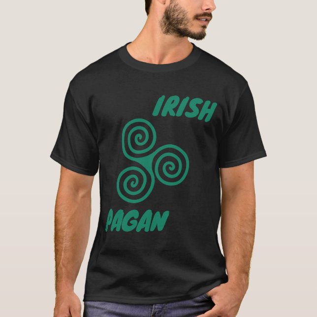 Celtic Irish Pagan Triskele Trinity Swirls T-Shirt (Front)