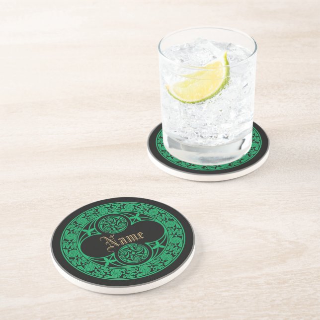 Celtic Irish Personalized Name Coaster (Side)