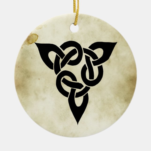 celtic irish sacred symbols ceramic ornament (Front)