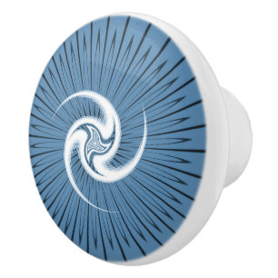 Celtic Irish Scottish Triskelion Pagan Mandala  Ceramic Knob