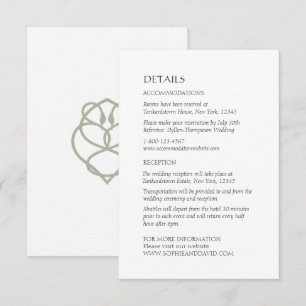 Celtic Irish Swan Love Knot Wedding Details Enclosure Card