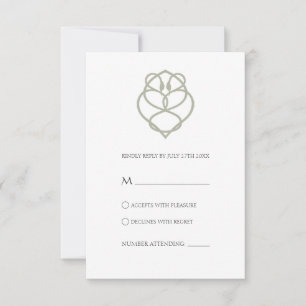 Celtic Irish Swan Love Knot Wedding Reply Card