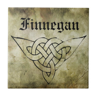 celtic irish symbolic surname linocut tile