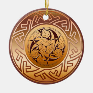 Celtic Key and Spiral Christmas Ornament
