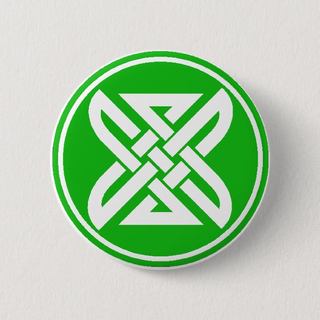 Celtic Knot 1 Green 2 Inch Round Button (Front)