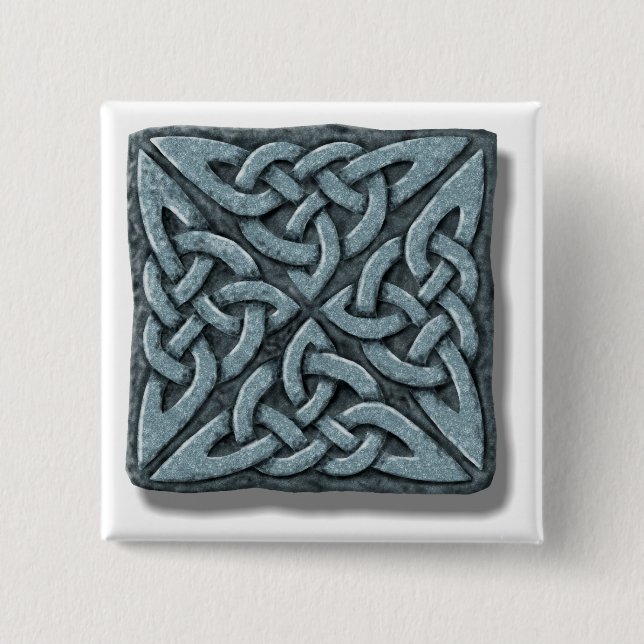 Celtic Knot 4-square Stone 2 Inch Square Button (Front)