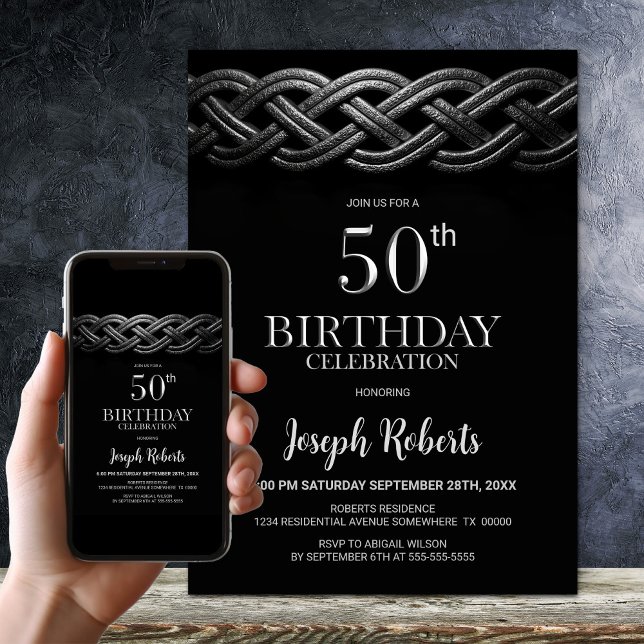 Celtic Knot 50th Birthday Party Invitation (Creator Uploaded)