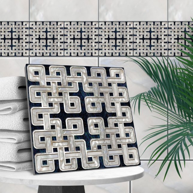 Celtic knot abalone shell and pearl tile (Creator Uploaded)