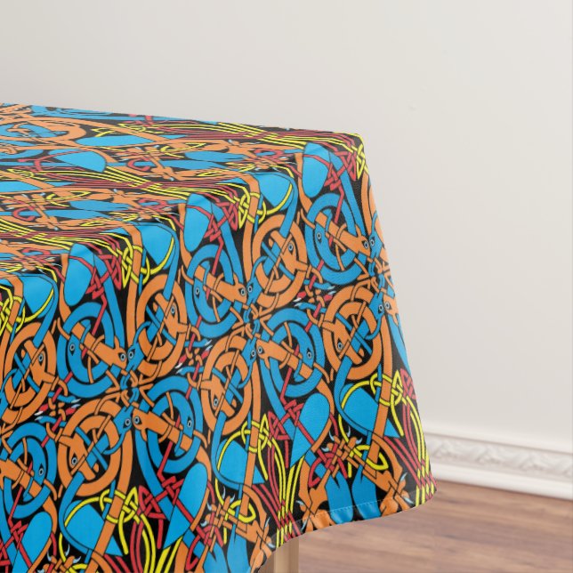 Celtic Knot Animals Lindisfarne Pattern Tablecloth (In Situ)