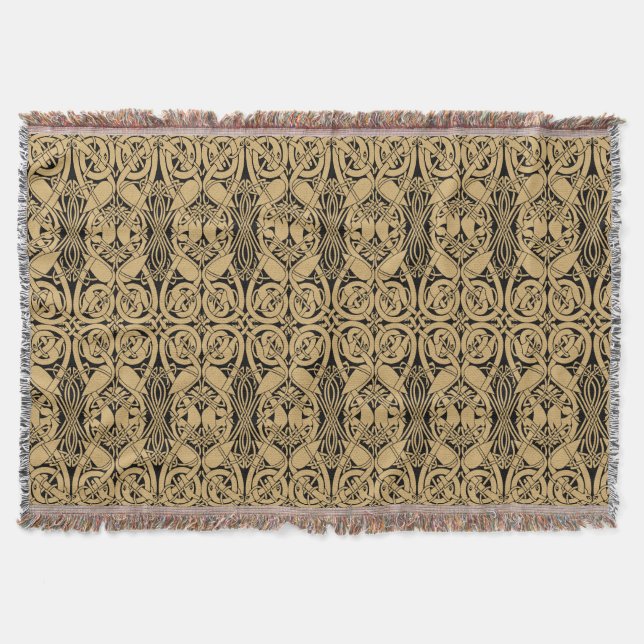 Celtic Knot Animals Lindisfarne Pattern Throw Blanket (Front)