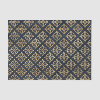 Celtic Knot Blue Gold Irish Pattern Tissue Paper