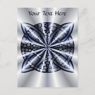 Celtic Knot Blue Tangled Doodle Design Postcard