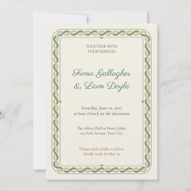 Celtic Knot Border Wedding Invitation (Front)