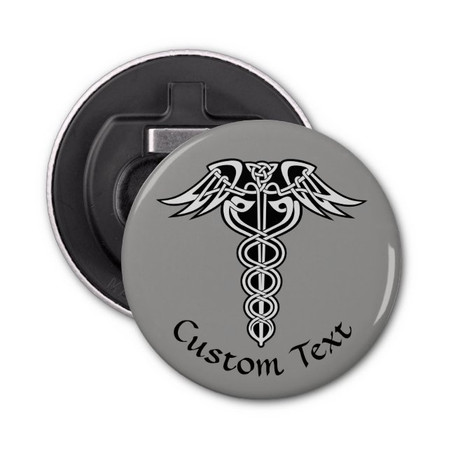 Celtic Knot Caduceus Bottle Opener (Front)