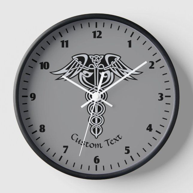 Celtic Knot Caduceus Clock (Front)
