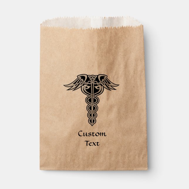 Celtic Knot Caduceus Favour Bag (Front)