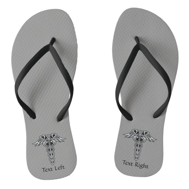 Celtic Knot Caduceus Flip Flops (Footbed)