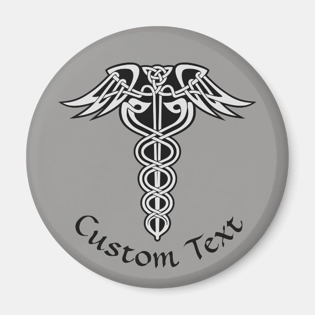 Celtic Knot Caduceus Magnet (Front)