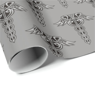 Celtic Knot Caduceus Wrapping Paper