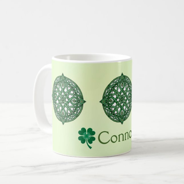 Celtic Knot Circles St. Patrick's Day Coffee Mug (Front Left)