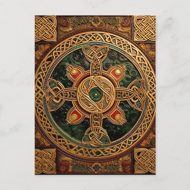 Celtic Knot Colourful Knotwork Postcard (Front)