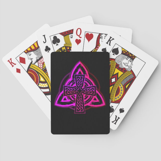 Celtic knot cross playing cards (Back)