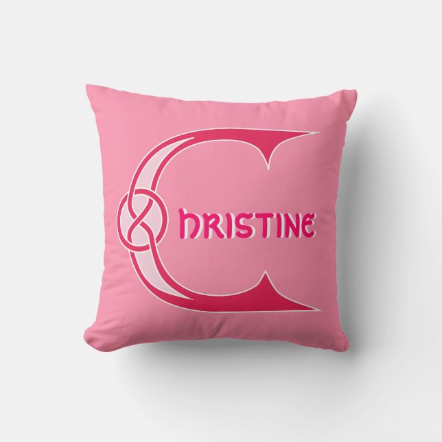 Celtic Knot Customizable Name "C" Throw Pillow (Front)