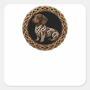 Celtic Knot Dachshund Square Sticker
