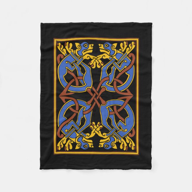 Celtic Knot Design with Hounds Fleece Blanket (Front)