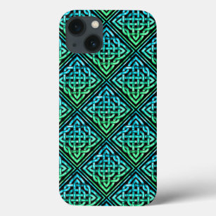 Celtic Knot - Diamond Blue Green iPhone 13 Case