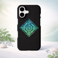 Celtic Knot - Diamond-shaped Blue Green Design