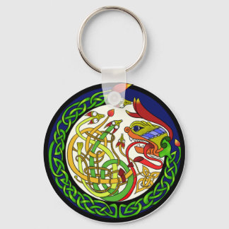 Celtic Knot Dragon Mandala Keychain